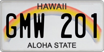 HI license plate GMW201