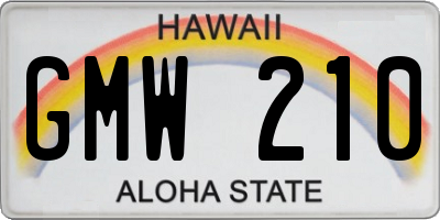 HI license plate GMW210