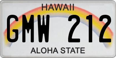 HI license plate GMW212