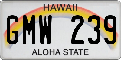 HI license plate GMW239