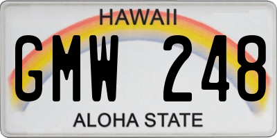 HI license plate GMW248