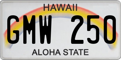 HI license plate GMW250