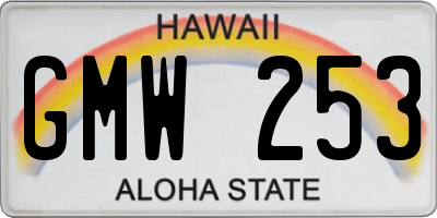HI license plate GMW253