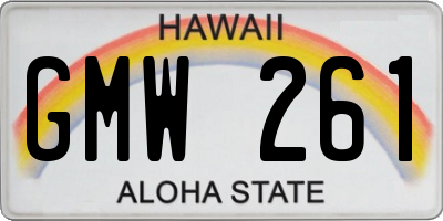 HI license plate GMW261