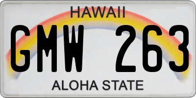 HI license plate GMW263
