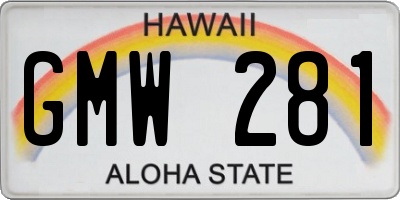 HI license plate GMW281
