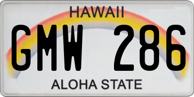HI license plate GMW286