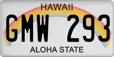 HI license plate GMW293