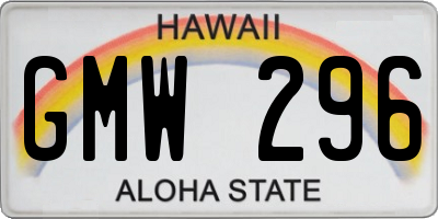 HI license plate GMW296