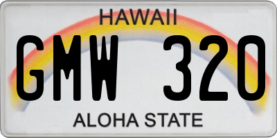 HI license plate GMW320