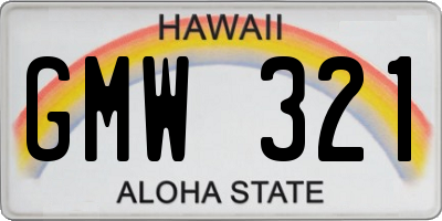 HI license plate GMW321