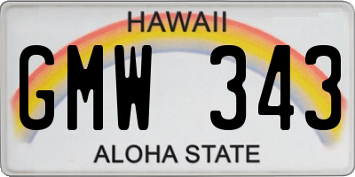 HI license plate GMW343