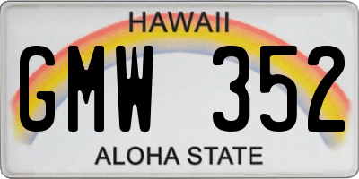 HI license plate GMW352