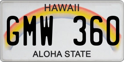 HI license plate GMW360