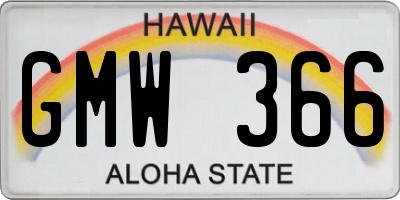 HI license plate GMW366