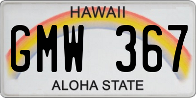 HI license plate GMW367