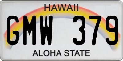 HI license plate GMW379