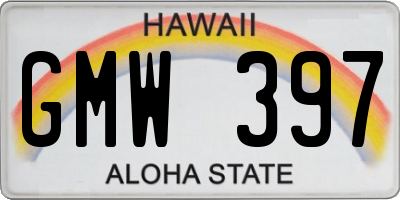 HI license plate GMW397