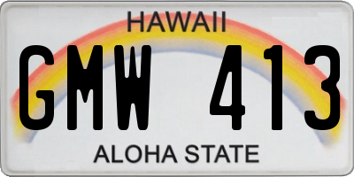 HI license plate GMW413