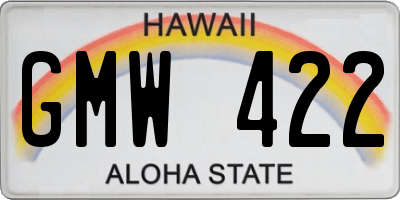 HI license plate GMW422