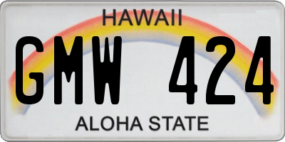 HI license plate GMW424