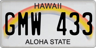 HI license plate GMW433