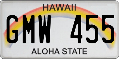 HI license plate GMW455