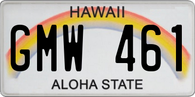 HI license plate GMW461