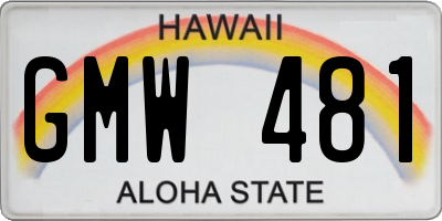 HI license plate GMW481