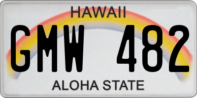 HI license plate GMW482