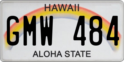 HI license plate GMW484
