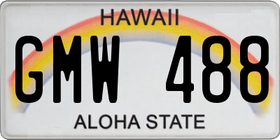 HI license plate GMW488