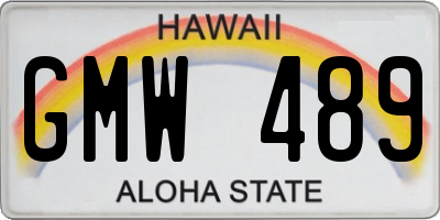 HI license plate GMW489