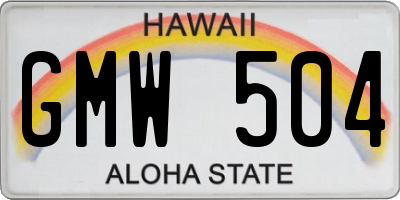 HI license plate GMW504