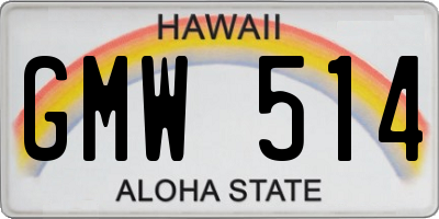 HI license plate GMW514