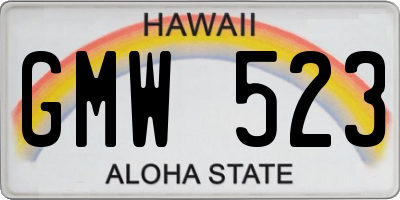 HI license plate GMW523