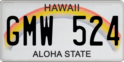 HI license plate GMW524