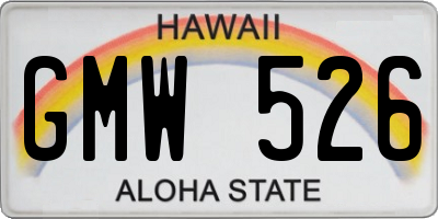 HI license plate GMW526