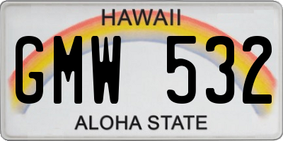 HI license plate GMW532