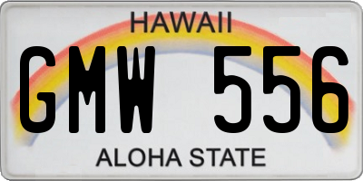 HI license plate GMW556