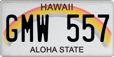 HI license plate GMW557