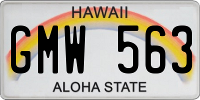 HI license plate GMW563