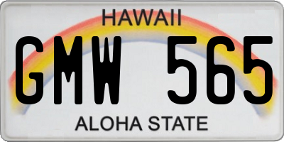 HI license plate GMW565