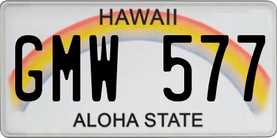 HI license plate GMW577