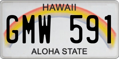 HI license plate GMW591