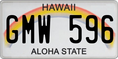 HI license plate GMW596