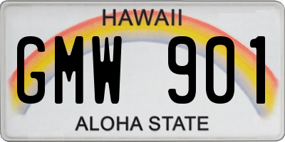 HI license plate GMW901