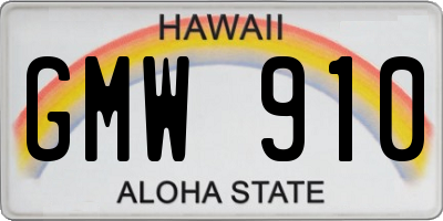 HI license plate GMW910