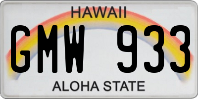 HI license plate GMW933