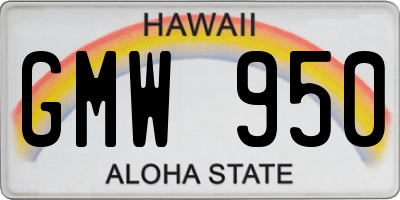 HI license plate GMW950
